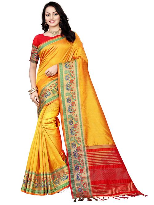 women self design paithani saree with blouse - 21318038 - Standard Image - 0