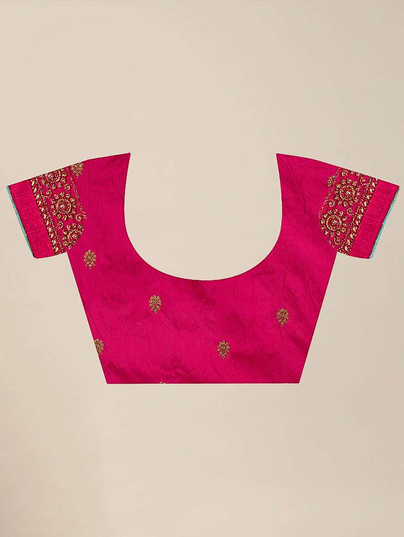 women sea green embroidered saree with blouse - 21318109 -  Standard Image - 2