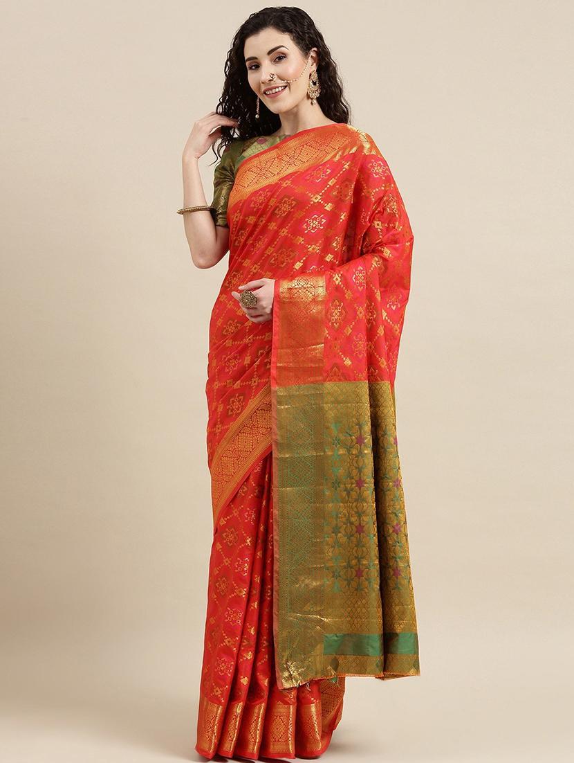 women self design banarasi saree with blouse - 21318115 - Zoom Image - 0