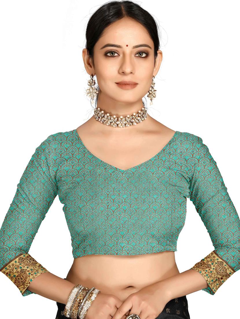 women blue banarasi saree with blouse - 21318314 - Standard Image - 2
