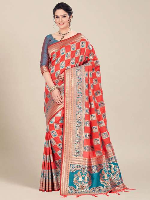 women self design paithani saree with blouse - 21318329 - Standard Image - 0