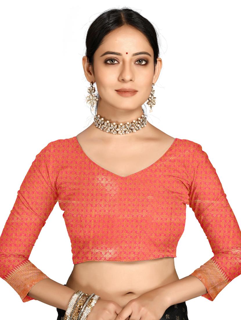 women pink banarasi saree with blouse - 21318386 - Standard Image - 2