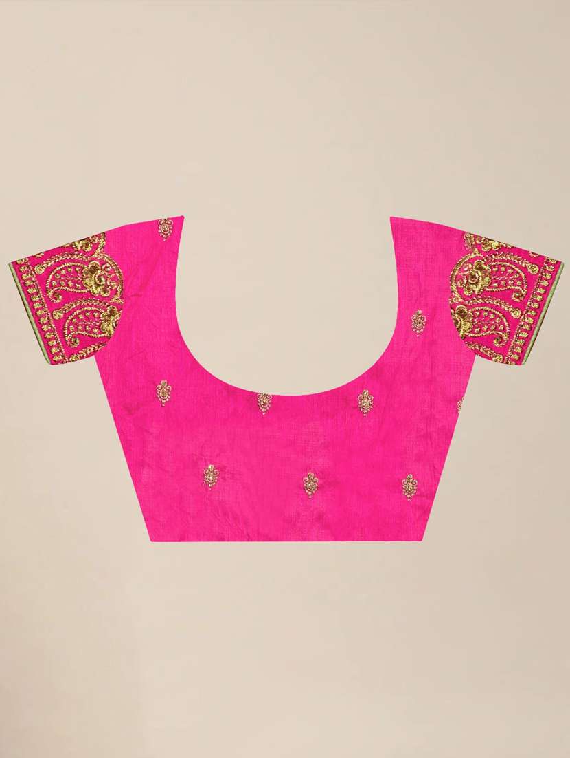 women solid with work embroidered saree with blouse - 21318428 -  Standard Image - 2