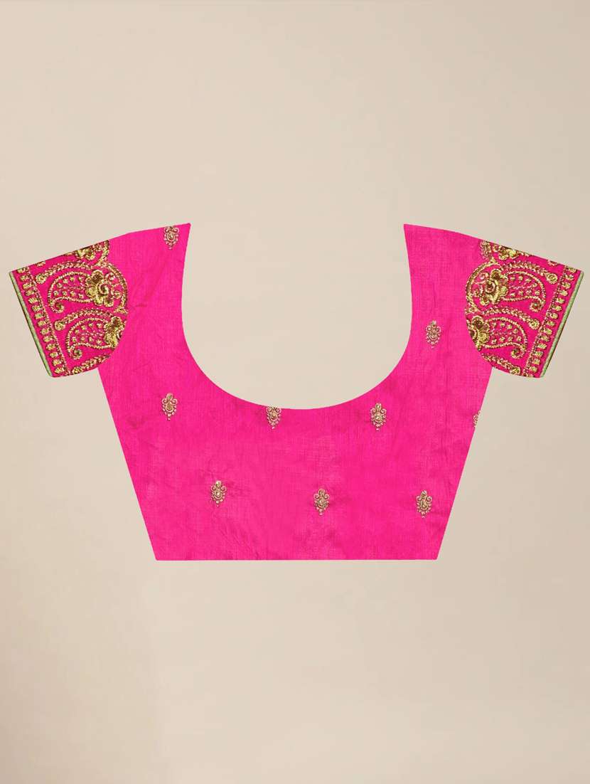 women solid with work embroidered saree with blouse - 21318434 -  Standard Image - 2