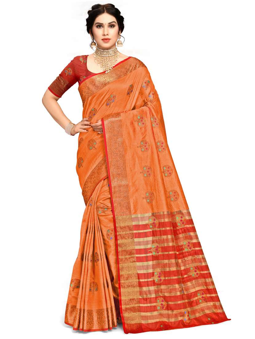 women self design konrad saree with blouse