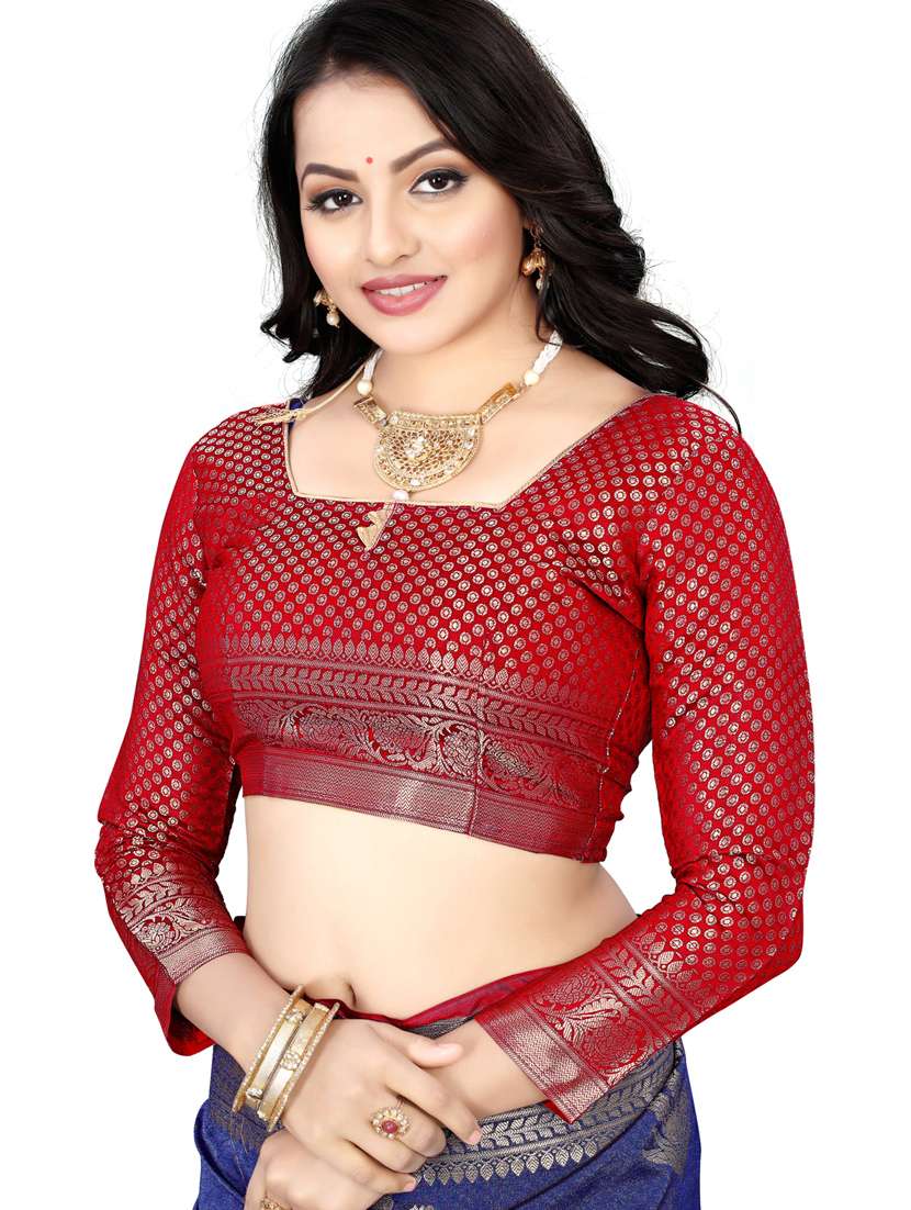 women blue banarasi saree with blouse - 21318469 - Standard Image - 2