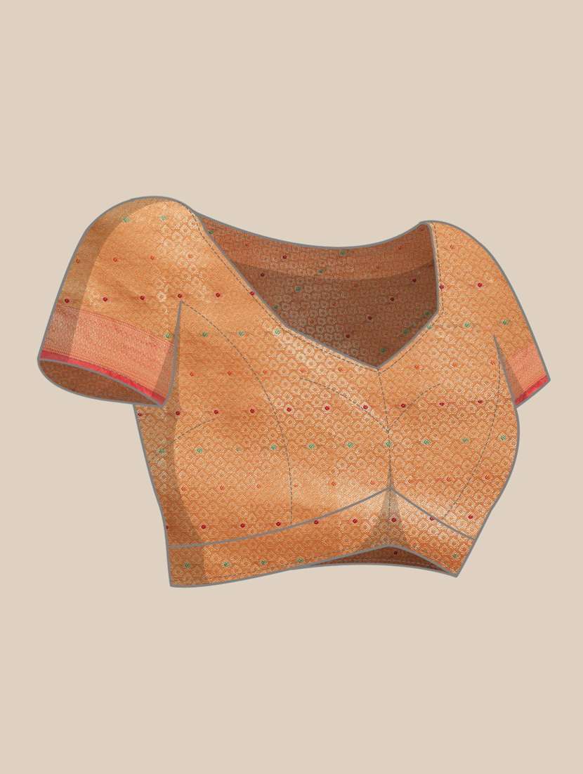 women orange banarasi saree with blouse - 21318516 -  Standard Image - 2