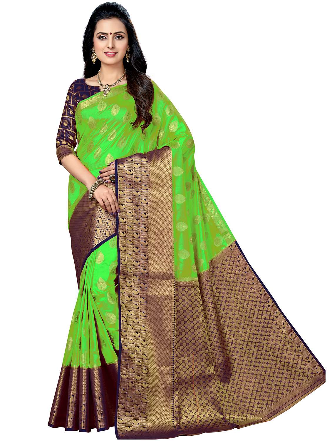 women self design banarasi saree with blouse
