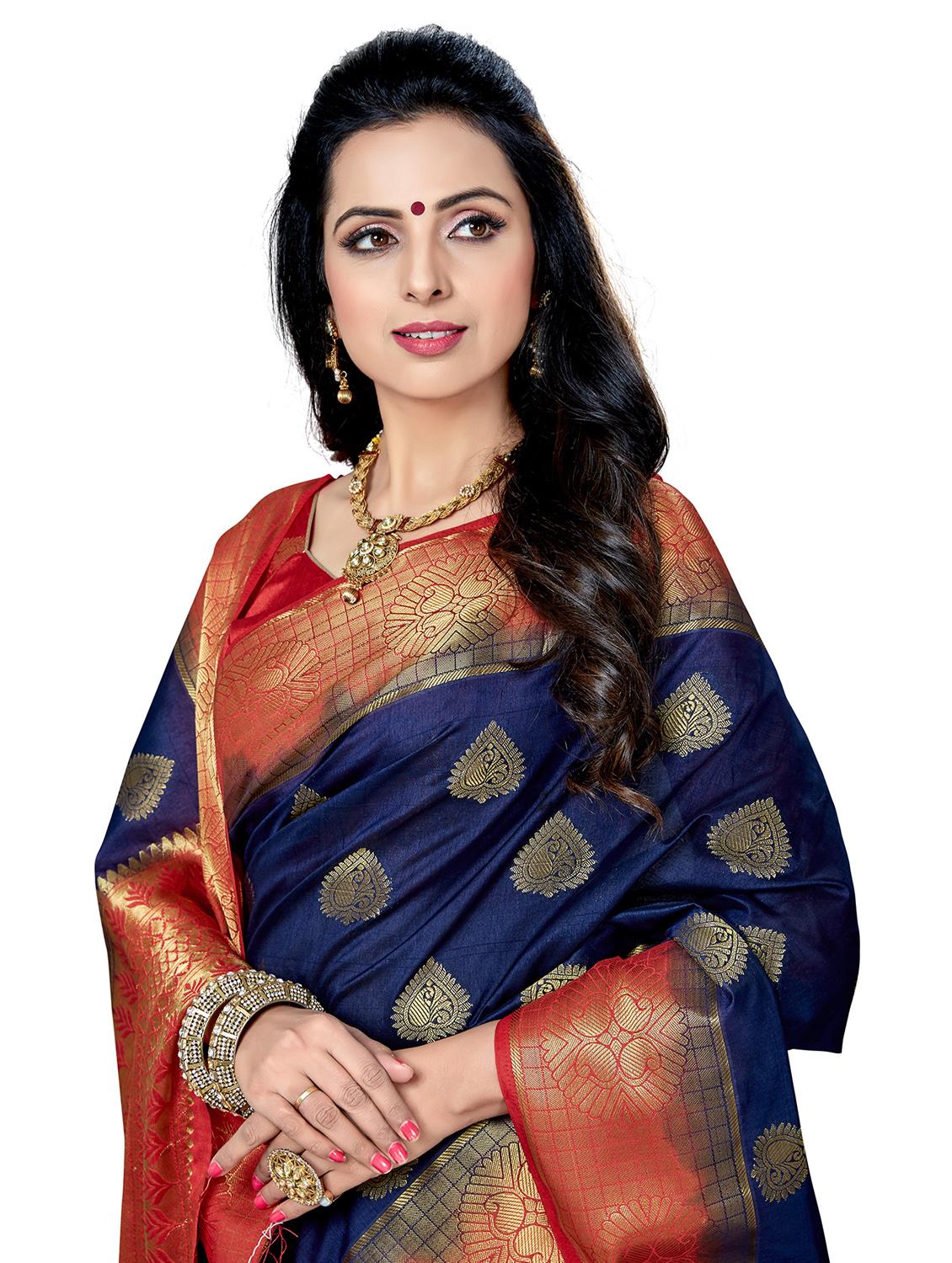 women self design kanjivaram saree with blouse - 21318691 - Standard Image - 2