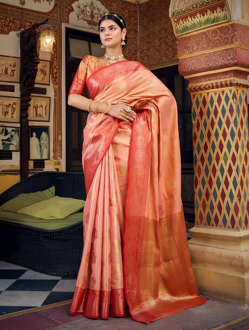women jaquard work kanjivaram saree with blouse - 21318714 - Standard Image - 0