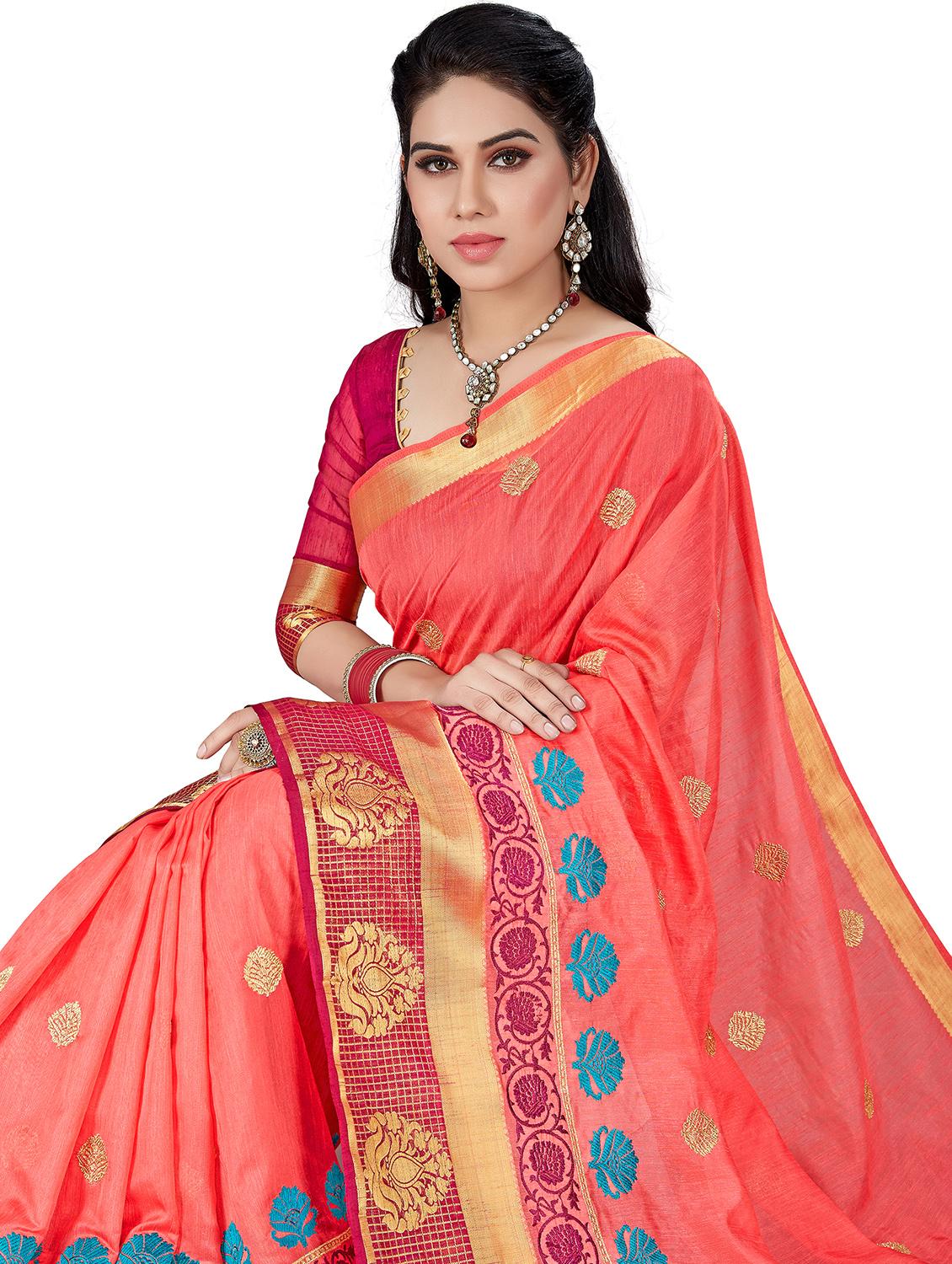 women self design zari work saree with blouse - 21318845 - Standard Image - 2