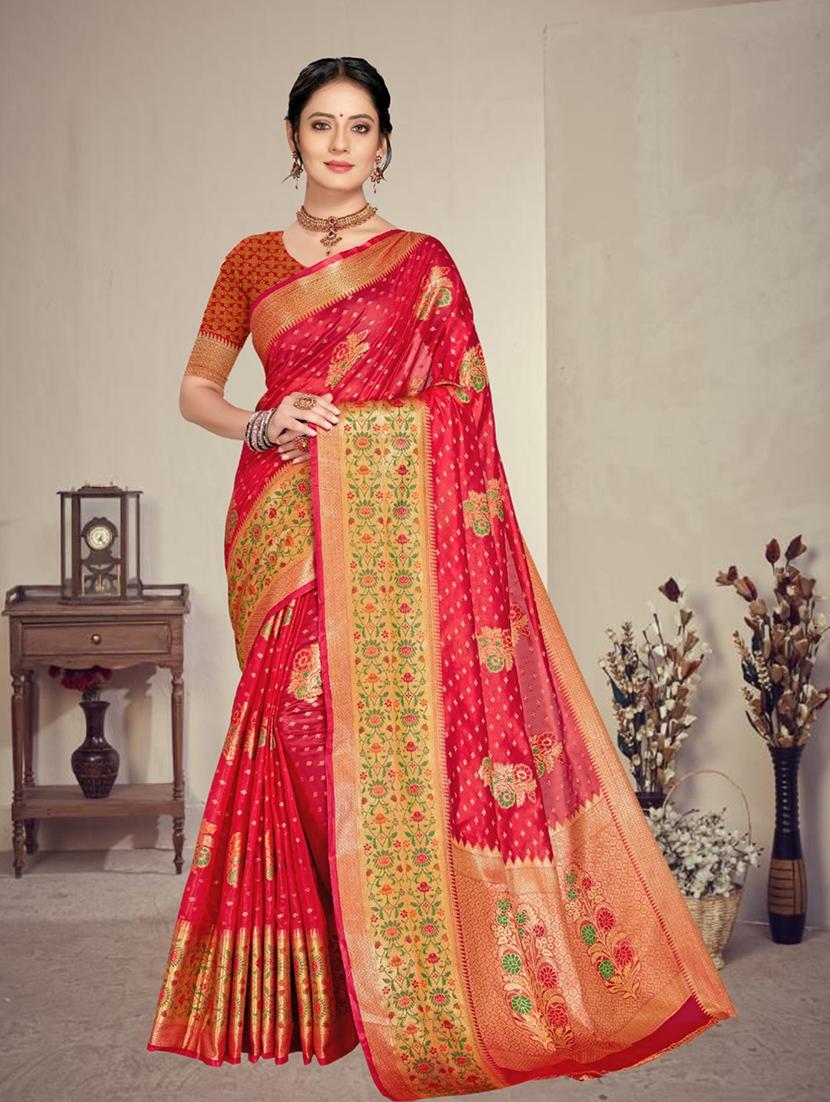 women self design banarasi saree with blouse - 21318893 - Zoom Image - 0