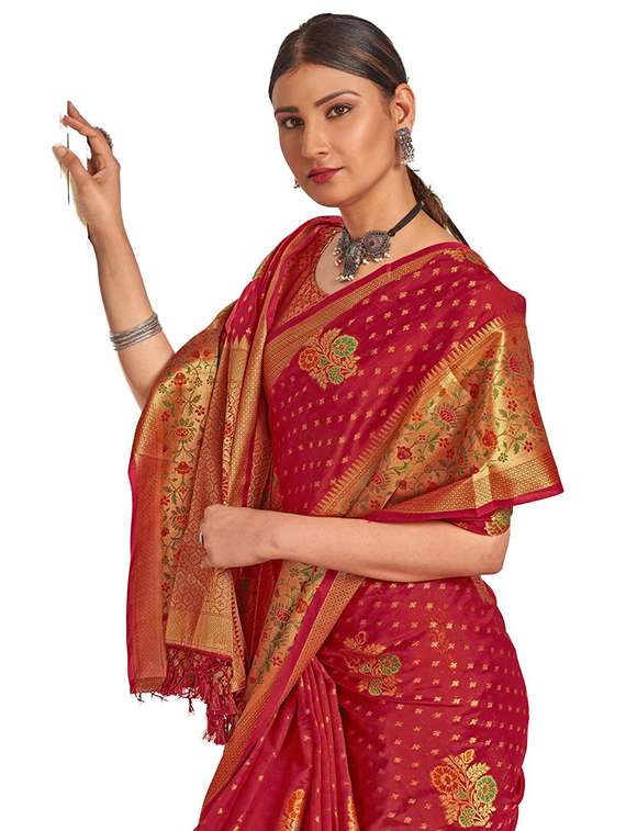 women self design zari work saree with blouse - 21318908 - Standard Image - 2