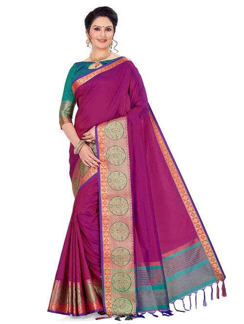 women self design zari work saree with blouse - 21318914 - Standard Image - 0