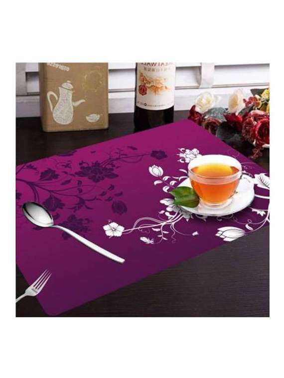 rectangular pack of 6 table placemat (purple , pvc) - 21319028 -  Standard Image - 2
