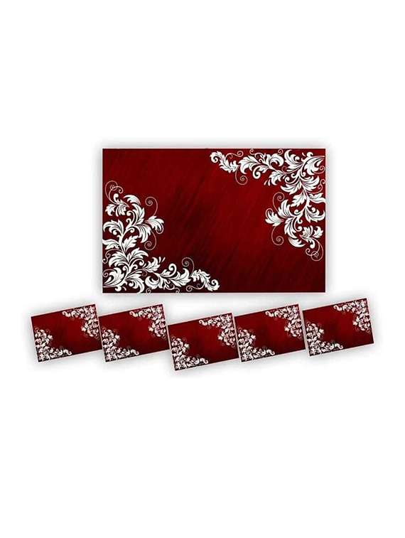 rectangular pack of 6 table placemat (red , pvc) - 21319055 -  Standard Image - 2