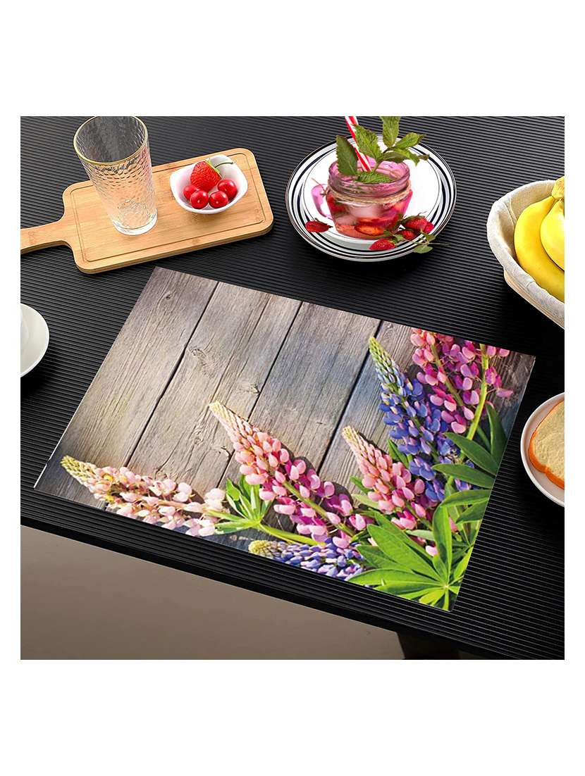 rectangular pack of 6 table placemat (grey, pvc) - 21319068 -  Standard Image - 2