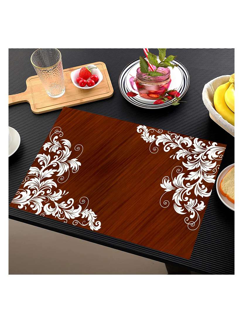 rectangular pack of 6 table placemat (maroon, pvc) - 21319069 -  Standard Image - 2