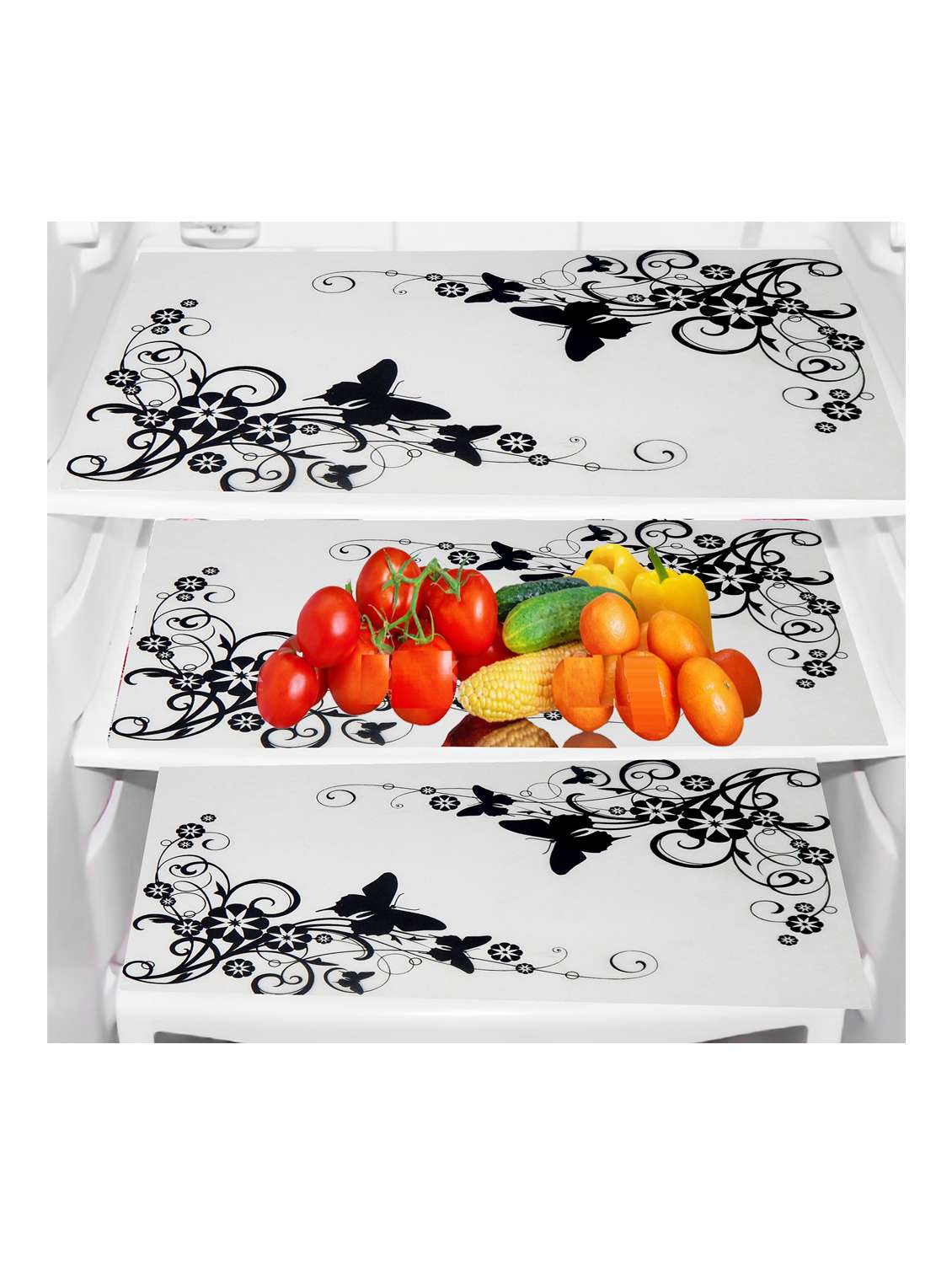 rectangular pack of 6 table placemat (white, black, pvc) - 21319081 -  Standard Image - 2