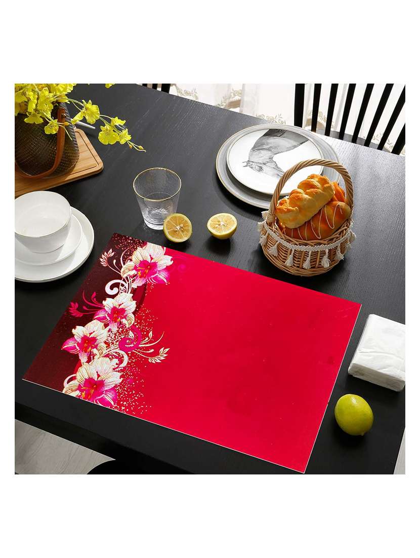 rectangular pack of 6 table placemat (red, pvc) - 21319095 -  Standard Image - 2