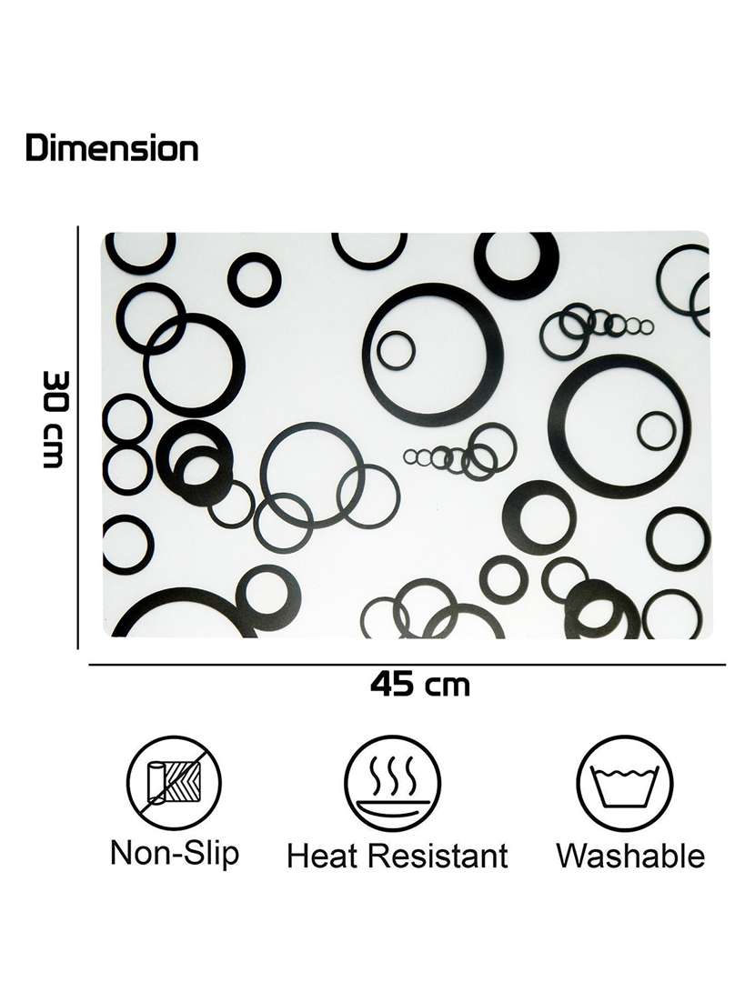 rectangular pack of 6 table placemat (white, pvc) - 21319104 -  Standard Image - 2