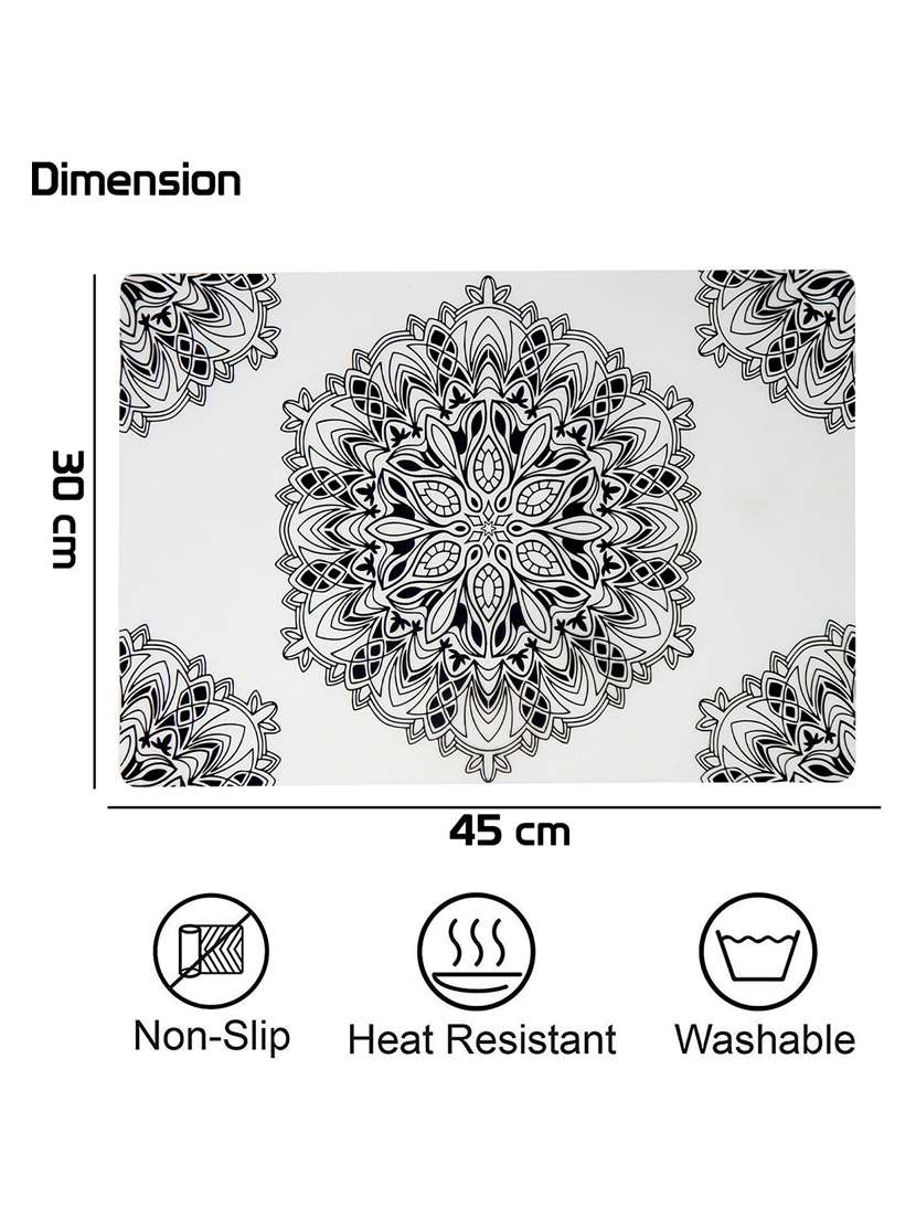 rectangular pack of 6 table placemat (white, pvc) - 21319114 -  Standard Image - 2