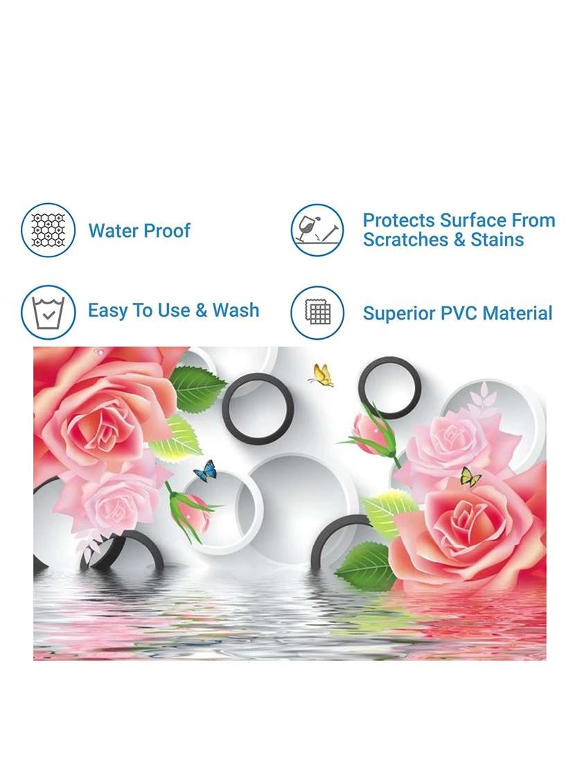 rectangular pack of 6 table placemat (pink, white, pvc) - 21319115 -  Standard Image - 2