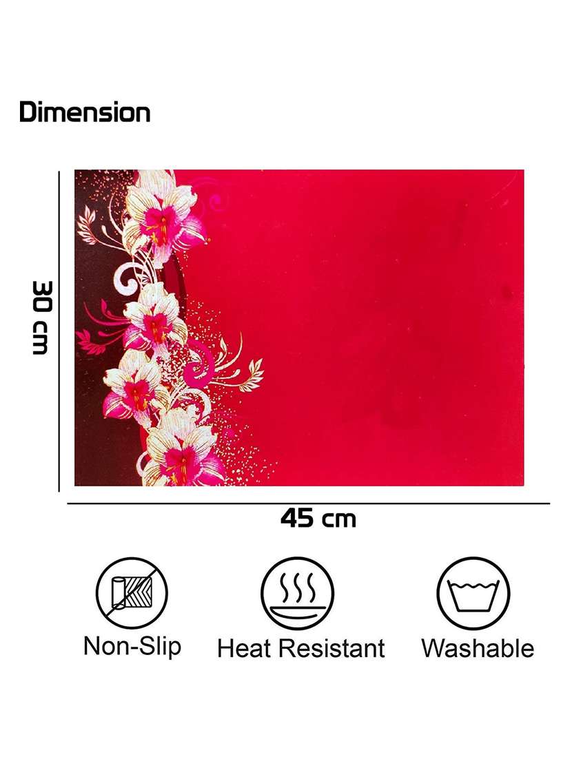 rectangular pack of 6 table placemat (red, pvc) - 21319119 -  Standard Image - 2