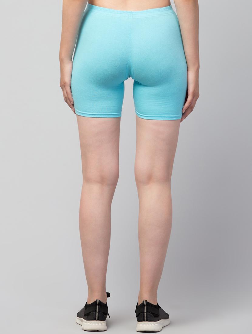 women solid mid rise active wear shorts - 21319301 - Standard Image - 2