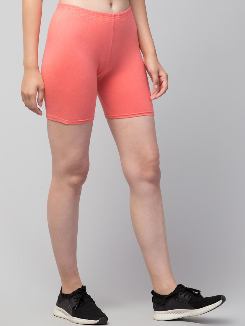 women solid mid rise active wear shorts - 21319310 - Standard Image - 2