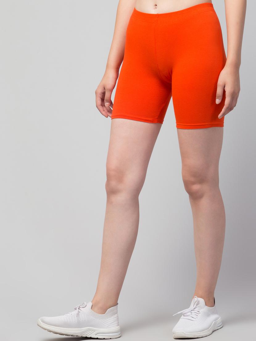 women solid mid rise active wear shorts - 21319366 - Standard Image - 2