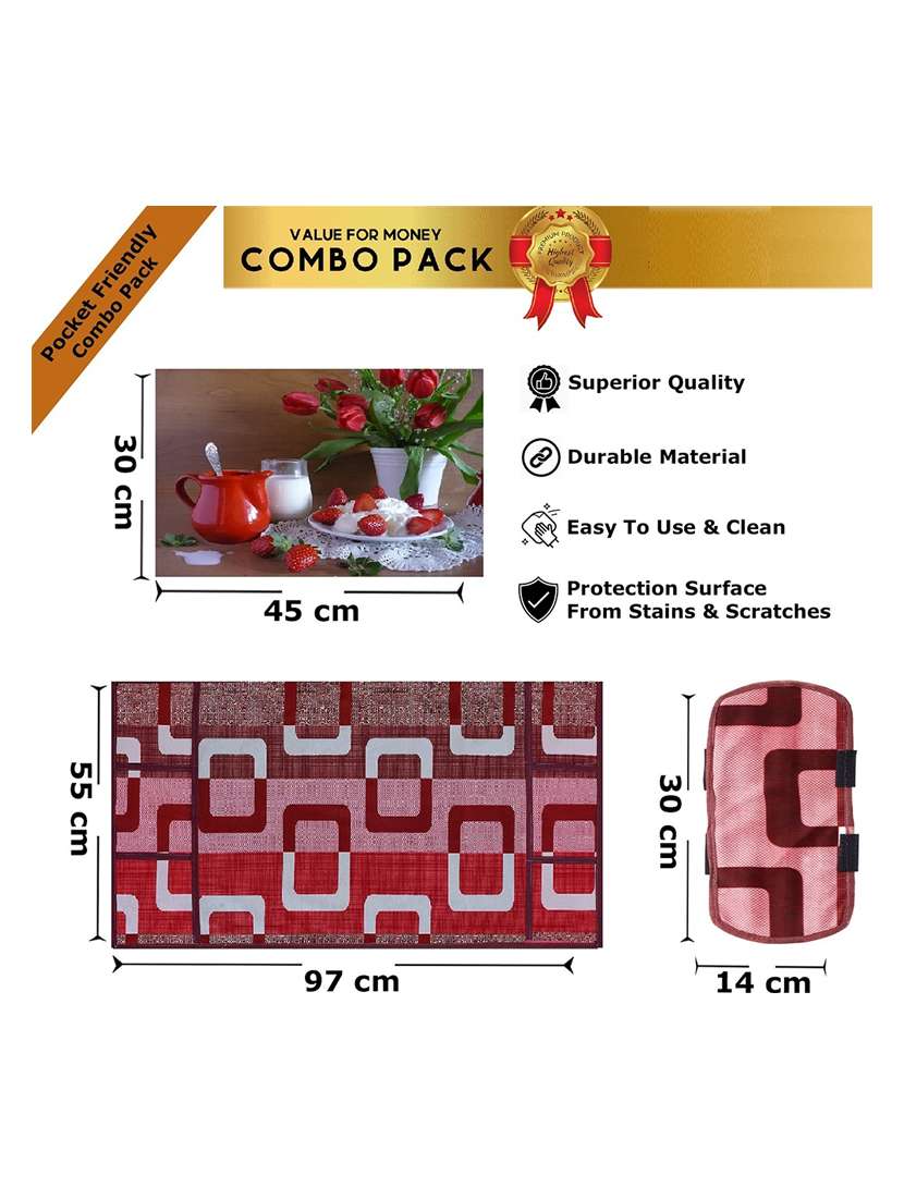 set of printed fridge mats with top cover - 21319835 -  Standard Image - 2