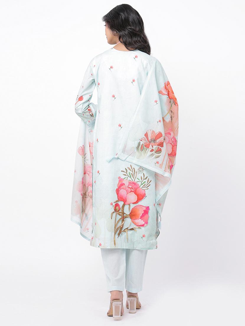 women light blue printed suit set - 21320606 - Standard Image - 2