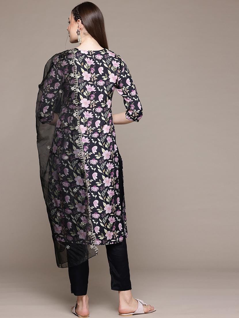 women three quarter sleeve kurta pant with dupatta set - 21320638 - Standard Image - 2