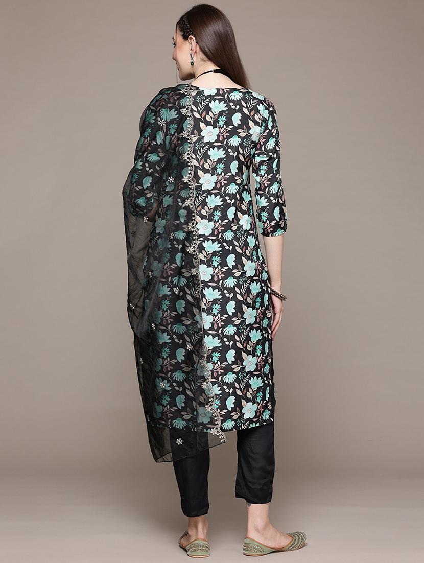 women three quarter sleeve kurta pant with dupatta set - 21320639 - Standard Image - 2
