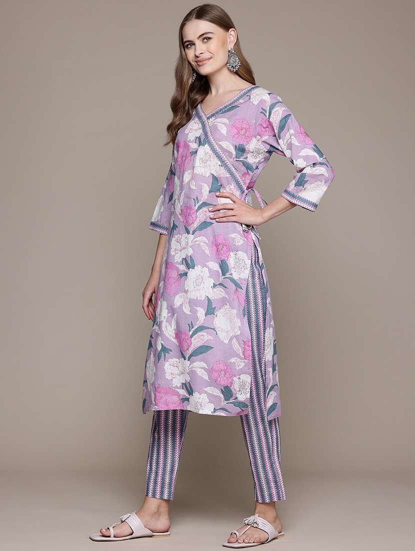 women three quarter sleeve kurta pant with dupatta set - 21320653 -  Standard Image - 2