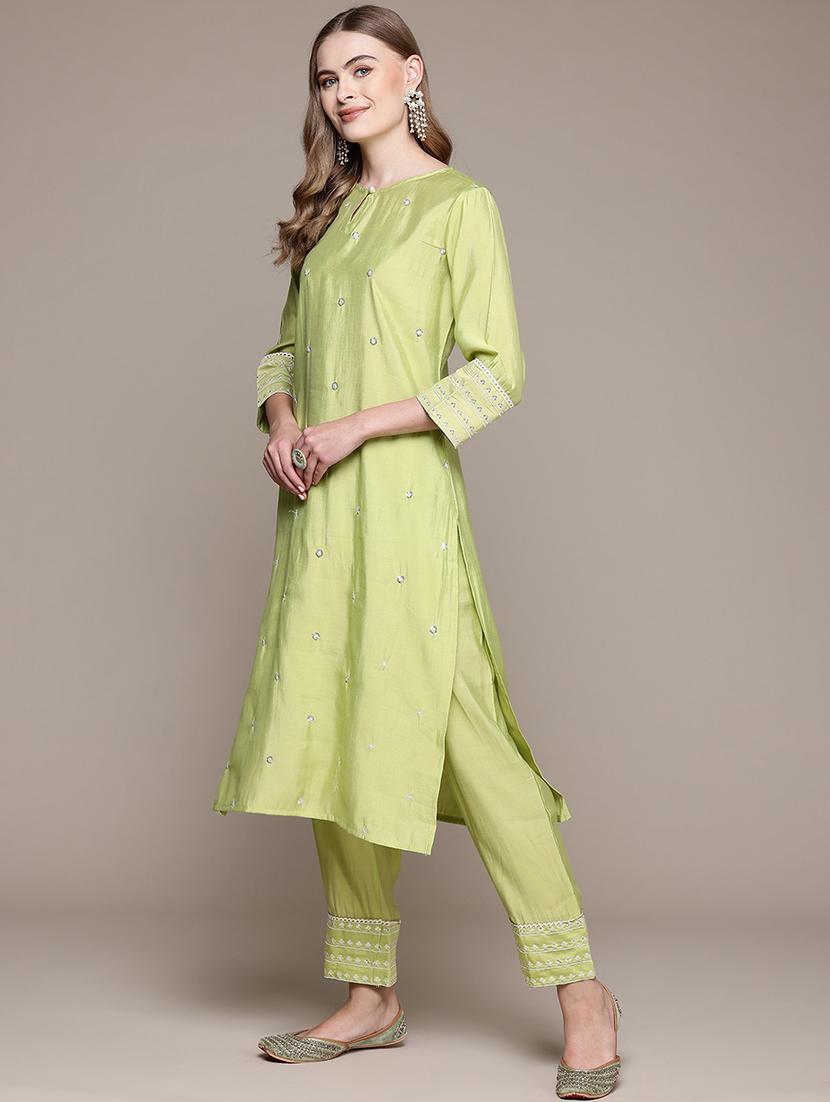 women three quarter sleeve kurta pant with dupatta set - 21320660 - Standard Image - 2