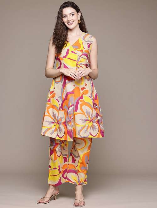 women printed cotton co-ord set - 21321950 -  Standard Image - 0