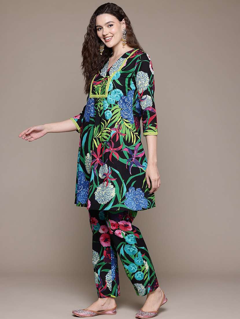 women floral printed cotton co-ord set - 21321952 -  Standard Image - 2