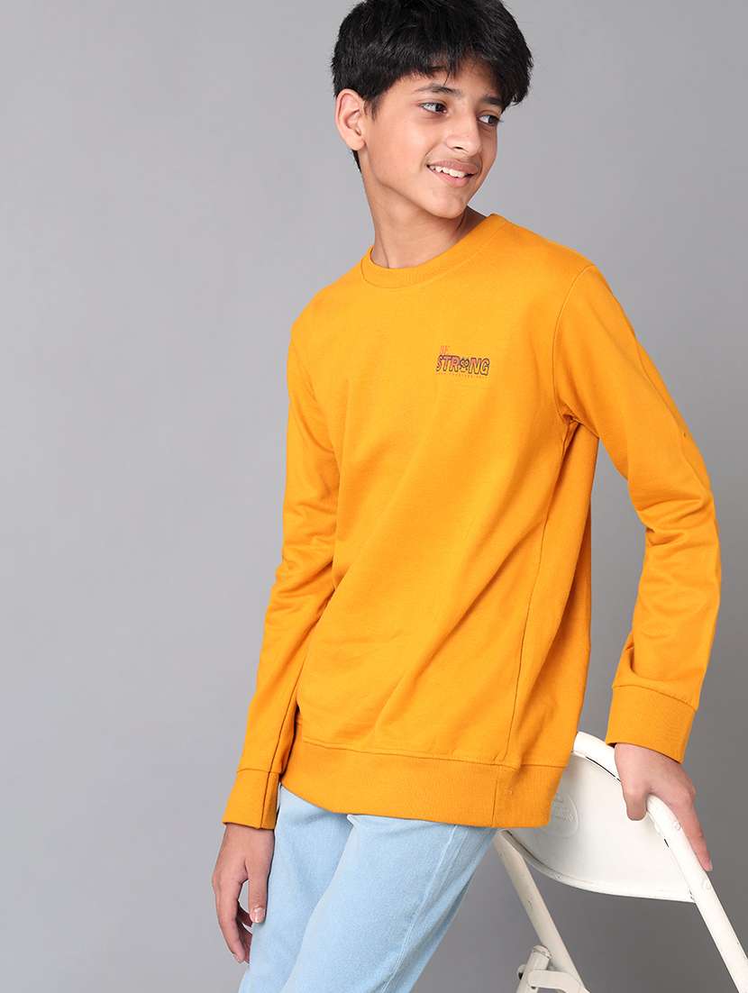 yellow cotton chest print sweatshirt - 21321983 -  Standard Image - 2