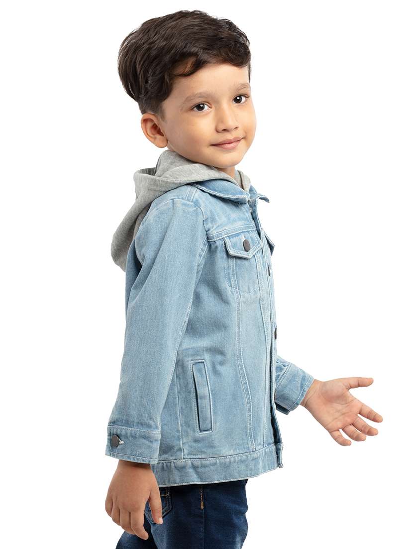 light blue solids long sleeves jackets - 21322079 -  Standard Image - 2