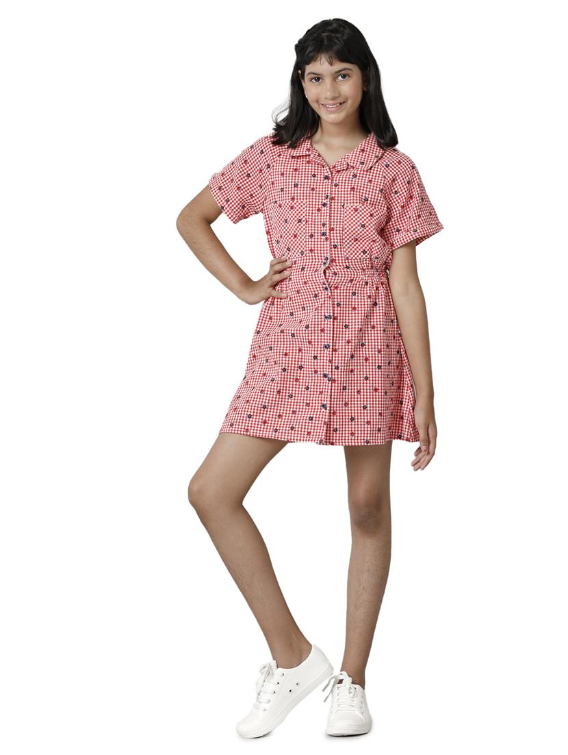 red cotton frock - 21322119 - Standard Image - 2
