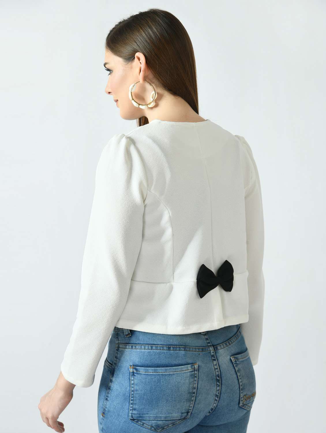 women white cotton blend summer jacket - 21322634 - Standard Image - 2