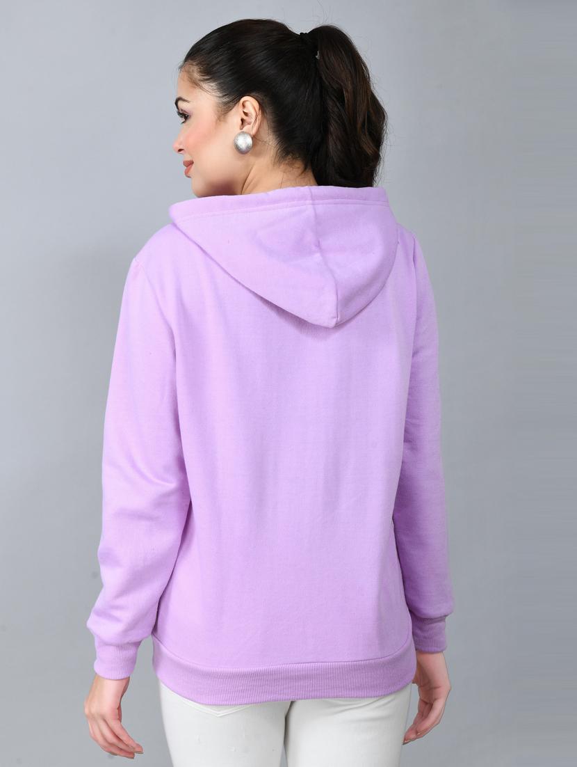 women lavender fleece front print sweatshirt - 21322648 - Standard Image - 2