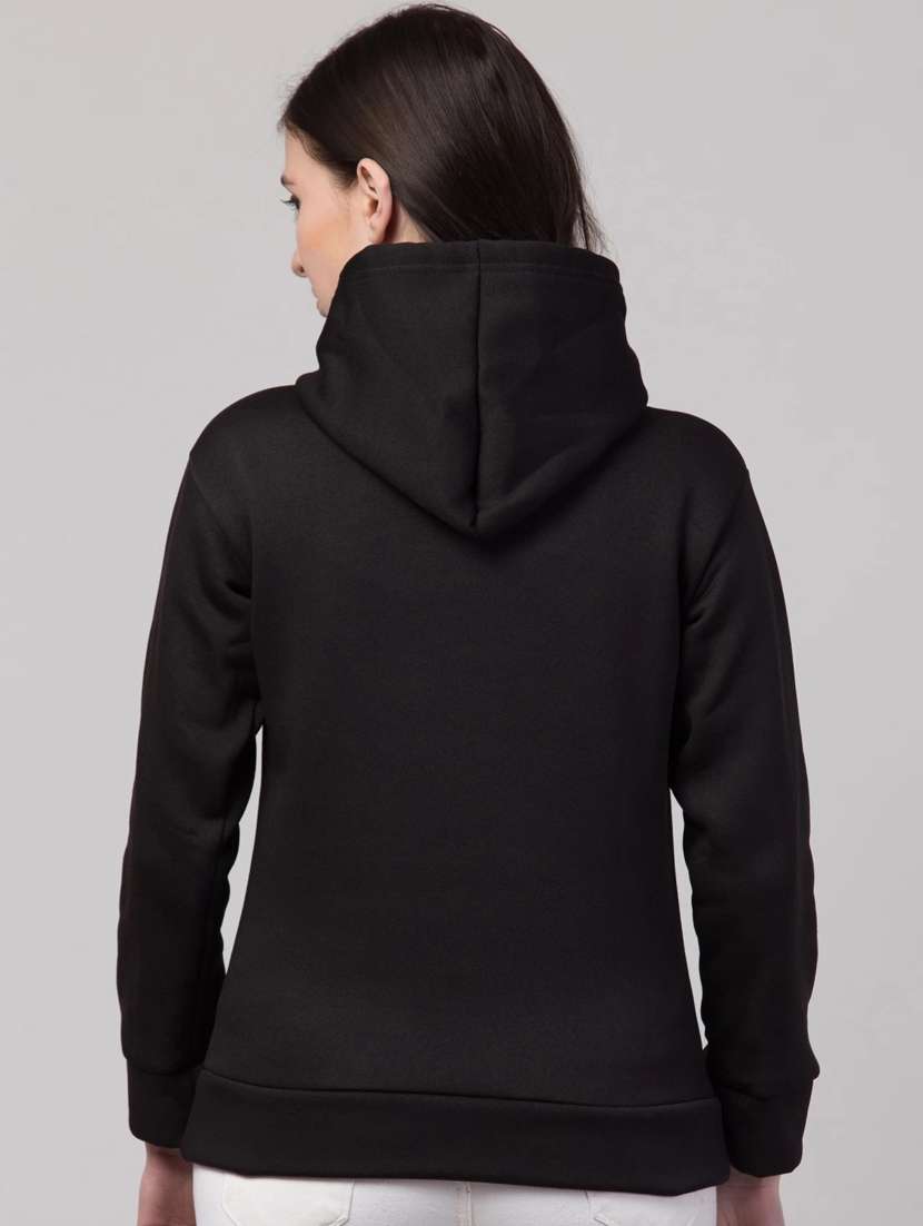 women black fleece front print sweatshirt - 21322652 - Standard Image - 2