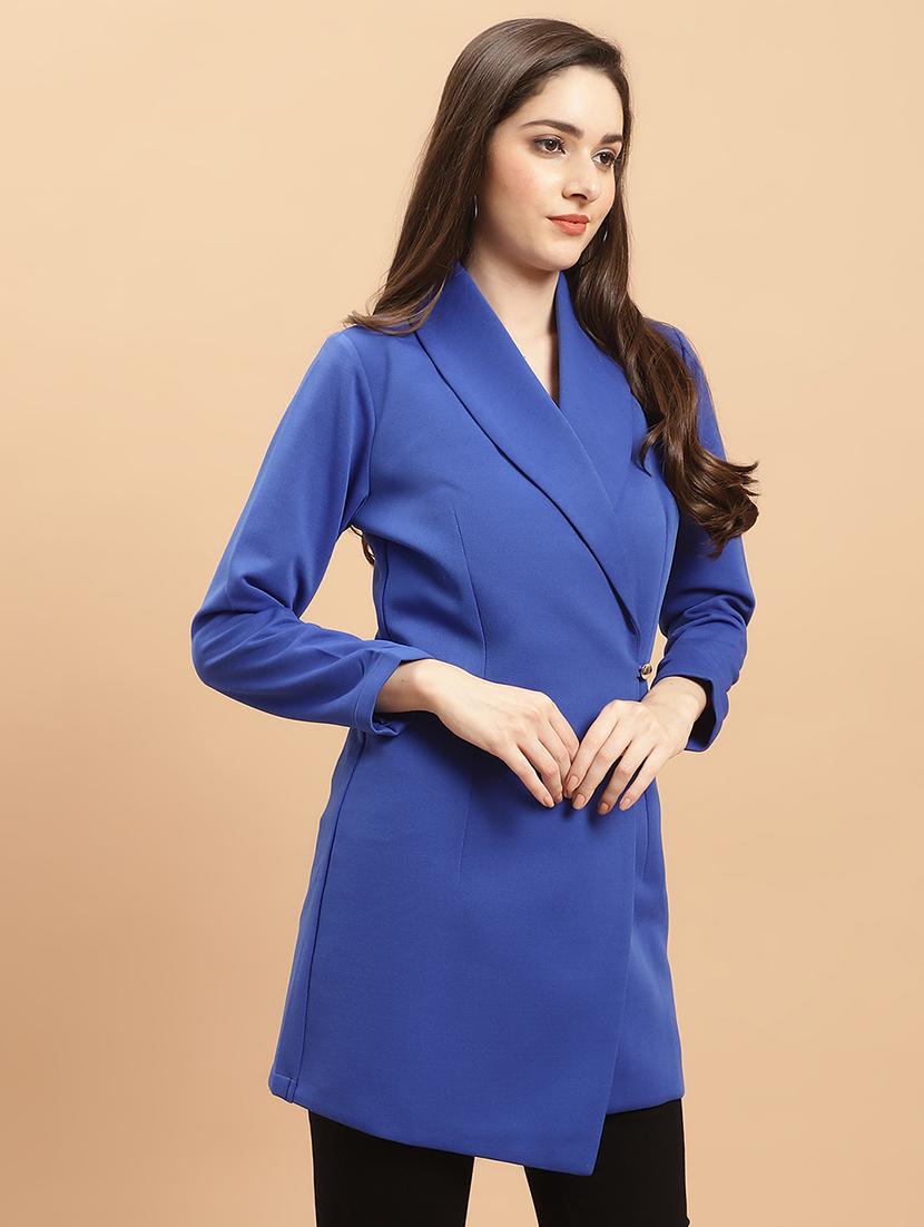 women blue polyester formal blazer - 21324432 - Standard Image - 2
