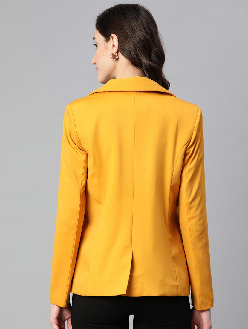 women solid lapel collar formal blazer - 21324434 - Standard Image - 2
