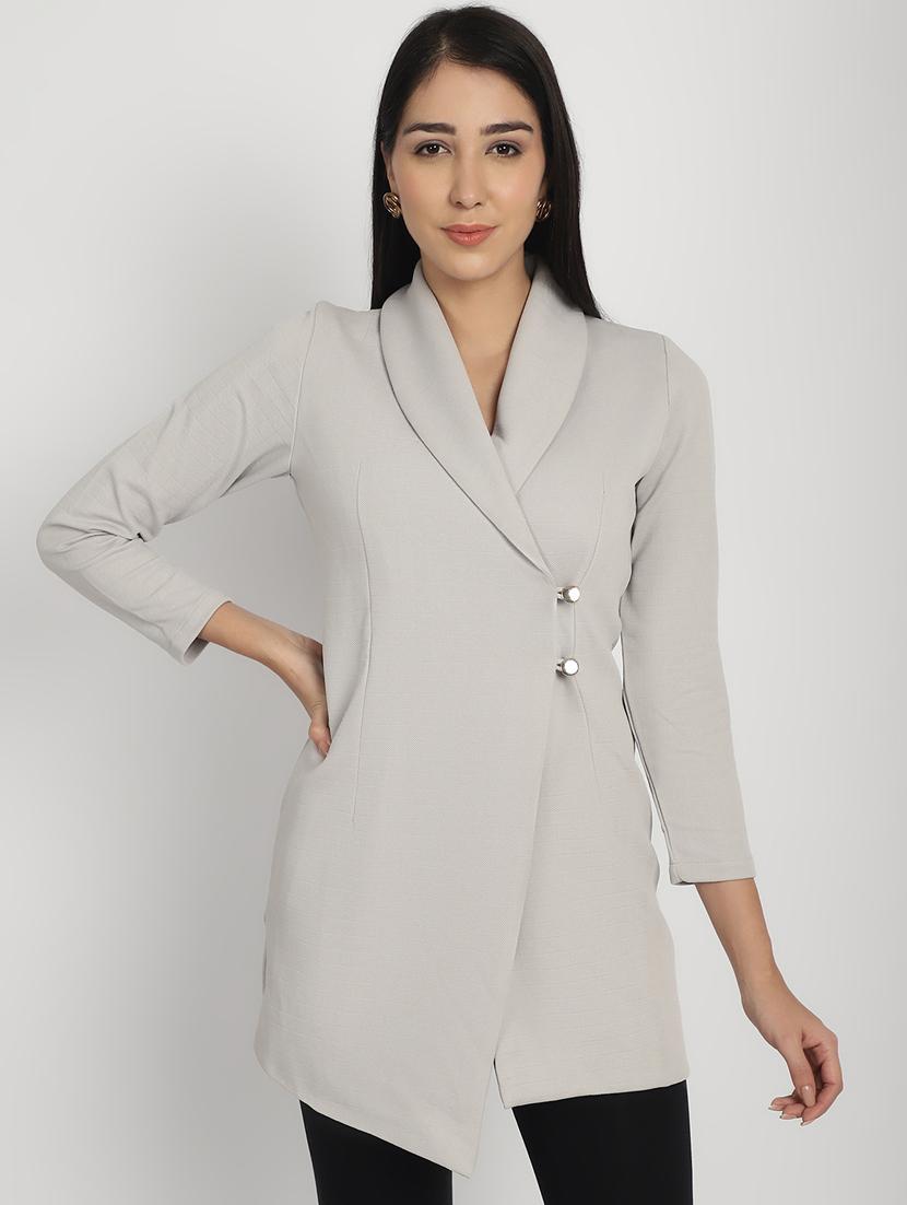 women grey polyester casual blazer - 21324447 - Zoom Image - 0
