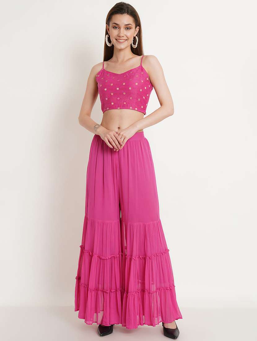 women pink self design co-ord sets
