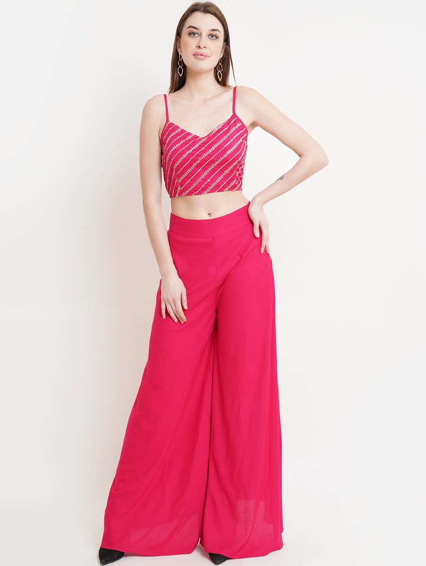 women pink self design co-ord sets